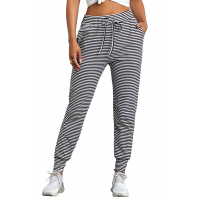 Black Striped Casual Joggings