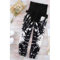 Black Boho Tie-dye Casual Loose Hippy Harem Pants