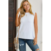 White Relaxed Flowy Tank Top