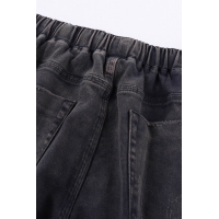 Dark Gray Pocketed Denim Joggers