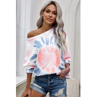 Pink Tie Dye Pullover Long Sleeve Top