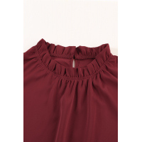 Wine Red Flounced Tank Top