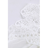 White Crochet Lace Trim Splicing Casual Blouse