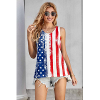 Stripes Star American Flag Print Tank Top