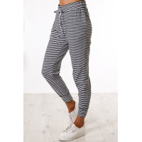 Black Striped Casual Joggings