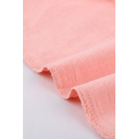 Pink Sleeveless Button Closure Ruffled Linen Shirt