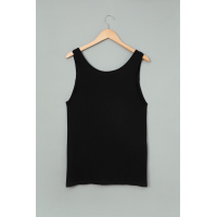 Black Button Loose Tank Top