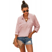 Pink Satin Utility Blouse