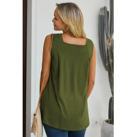 Green Relaxed Flowy Tank Top