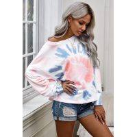 Pink Tie Dye Pullover Long Sleeve Top