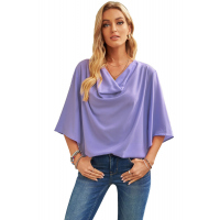 Purple Draped Blouse