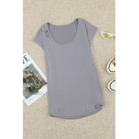 Gray Cut Out T-shirt