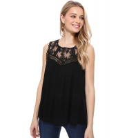 Black You Belong With Me Lace Tank