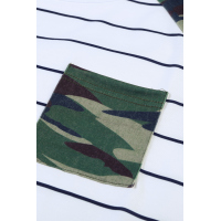 Green Striped Camo Pocketed Patch Tee