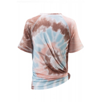 Brown Raglan Sleeves Tie Dyed Tee