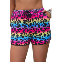 Leopard Pocketed Drawstring Shorts