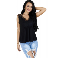 Black From A Dream Lace Tank Top with Vest