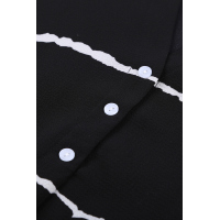 Black Striped Folded Short Sleeve Shirt