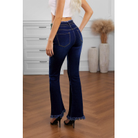 Dark Blue High Rise Flare Jeans