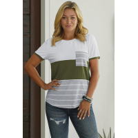 Green Right Here With Me Color Block Top