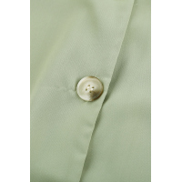 Green Button Up Puff Sleeve Shirt