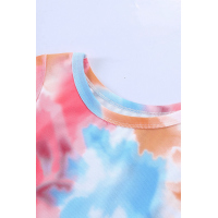 Multicolor Tie Dye Twist Detail Tank Top