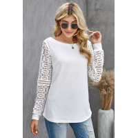 White Lace Long Sleeve Top