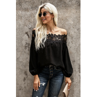 Black Blooming Lace Off The Shoulder Top