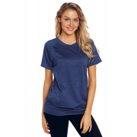 Navy Heathered Short Sleeve Pocket Tee