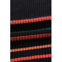 Multicolor Stripes Black Knit Tank Top