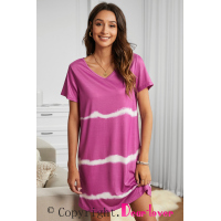 Pink Tie Dye Casual Mini Dress