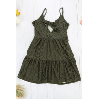 Olive Tiered Leopard Babydoll Dress