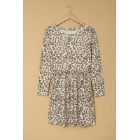 Long Sleeve Leopard Print Mini Dress