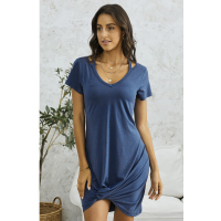 Blue Clear Skies Jersey Twist T-Shirt Dress