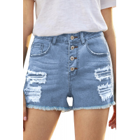 Blue Gypsy Mid-rise Distressed Denim Shorts