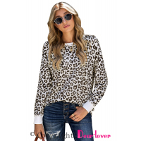 Long Sleeve Leopard Print Top