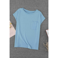 Knit Pocketed Tee with Side Slits