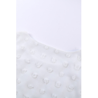 White Swiss Dot Texture Short Sleeve Top