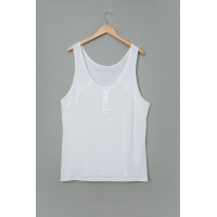 White Button Loose Tank Top