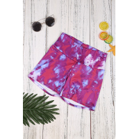 Multicolor Tie-dye Print Booty Yoga Shorts