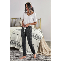 Heathered Black Pocketed Casual Joggers