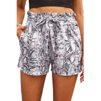 Sassy Snakeskin Paper Bag Shorts