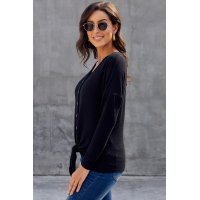 Black Dearly Loved Button Up Top