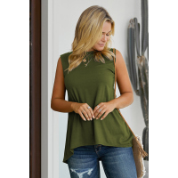 Green Relaxed Flowy Tank Top