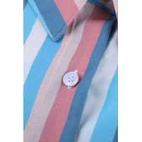 Sky Blue Gingham Play Button Shirt