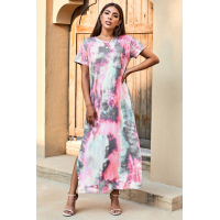 Gray Tie Dye Maxi Dress