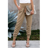 Khaki Pocketed Casual Joggers