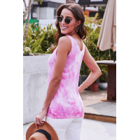 Pink Washed Effect Tie Dye Tank