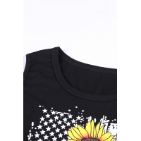 Sunflower American Flag Star Casual Tank