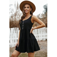 Black Tiered Ruffled Mini Dress